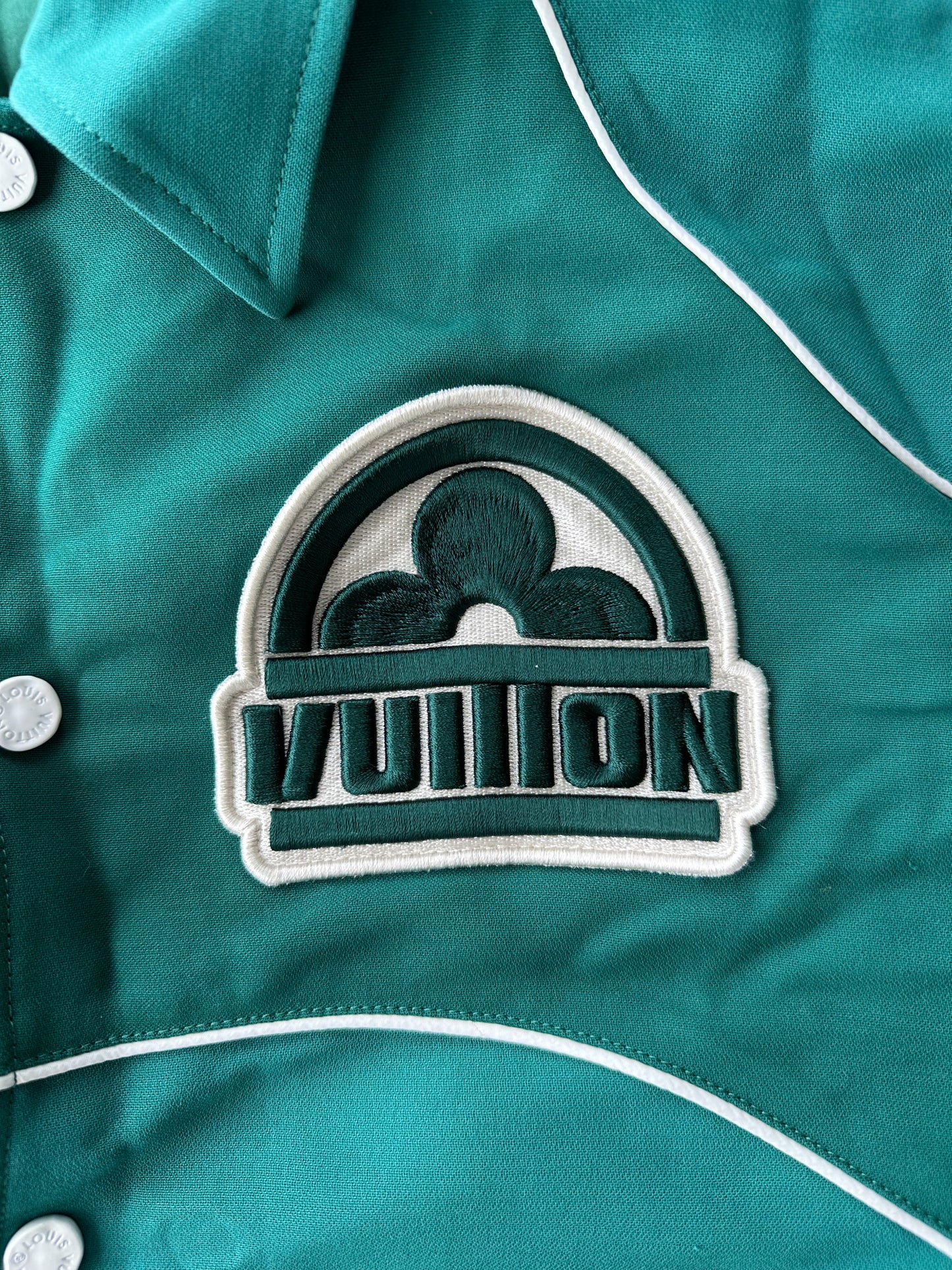 Louis Vuitton Green & White Logo Coach Jacket