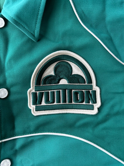 Louis Vuitton Green & White Logo Coach Jacket