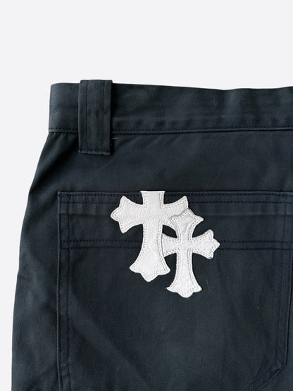 Chrome Hearts Black White & Blue Cross Patch Carpenter Pants