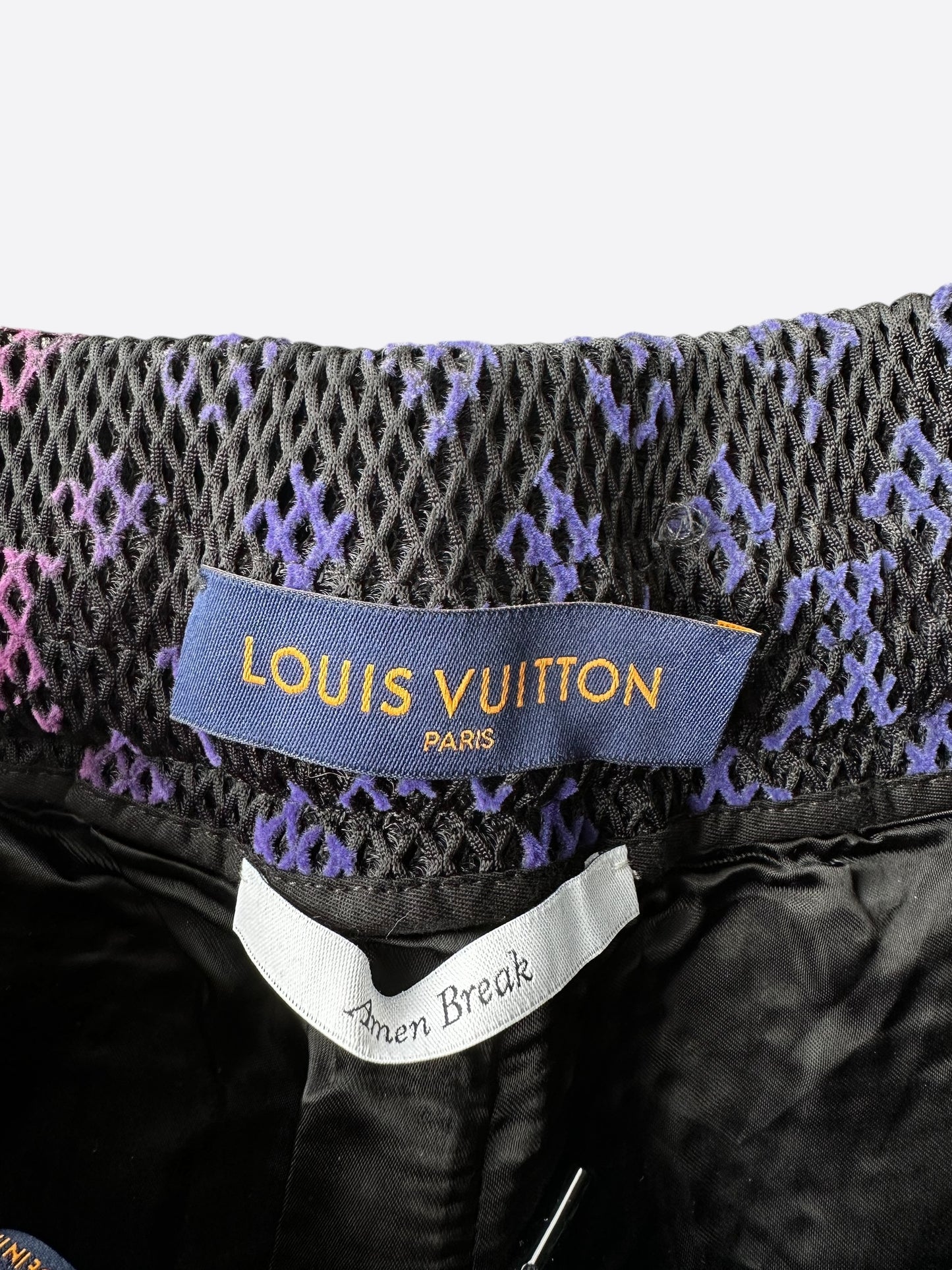 Louis Vuitton Black Rainbow Monogram Mesh Shorts