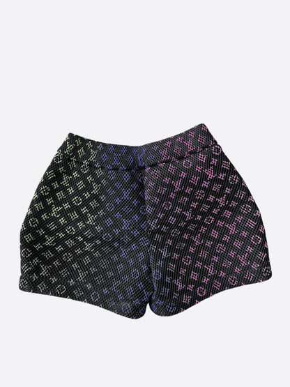 Louis Vuitton Black Rainbow Monogram Mesh Shorts