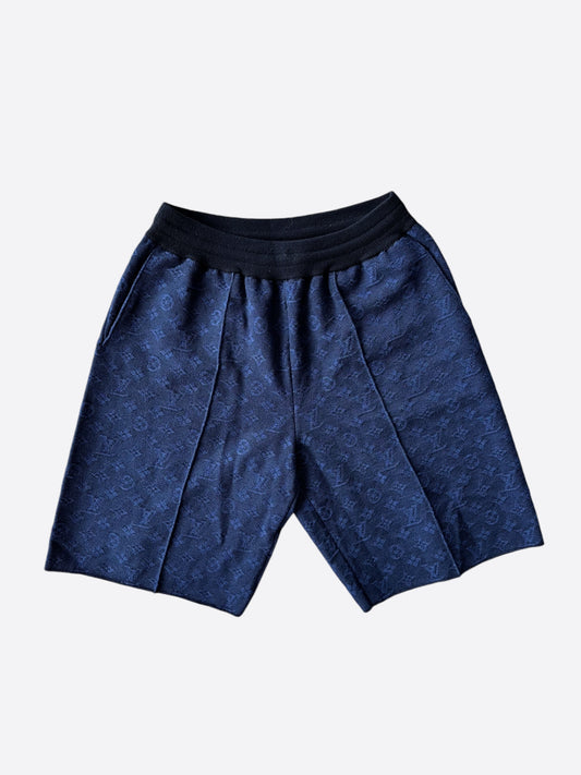 Louis Vuitton Blue Monogram Wool Shorts