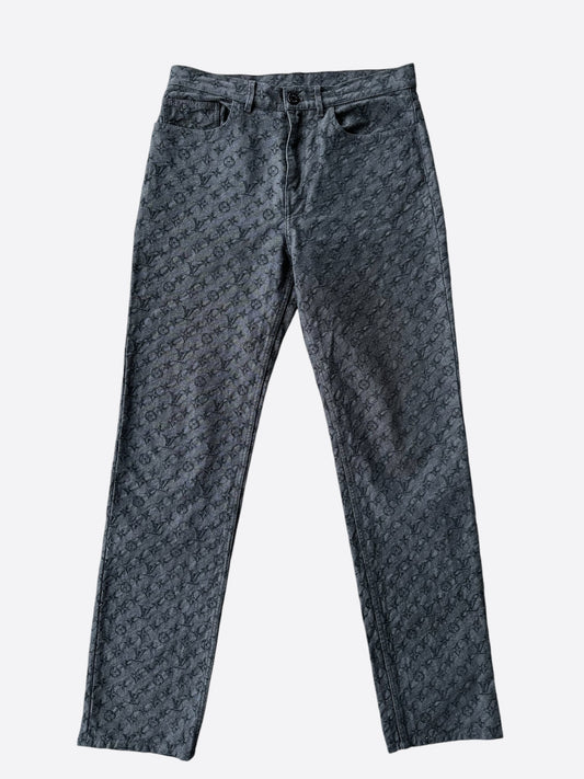 Louis Vuitton NBA Grey & Black Monogram Jeans