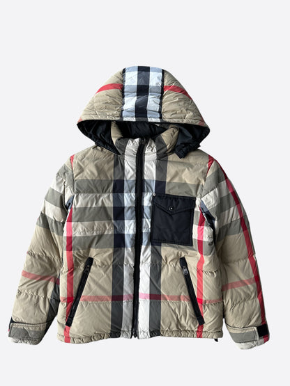 Burberry Tan Check Black Reversible Puffer Jacket – Savonches