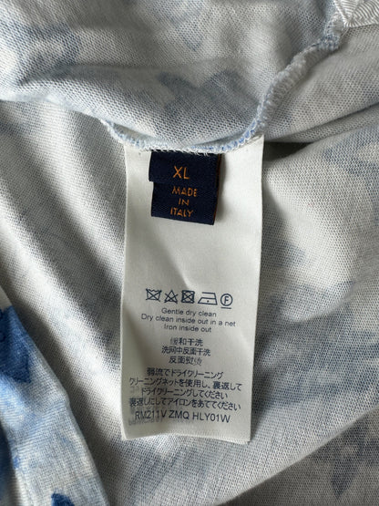 Louis Vuitton Blue & White Watercolor Monogram Polo T-Shirt