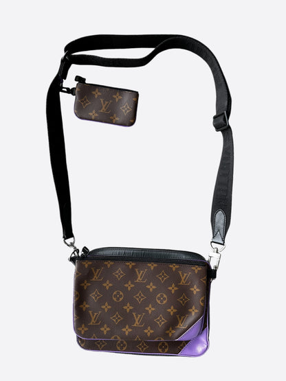 Louis Vuitton Brown & Purple Monogram Trio Messenger Bag