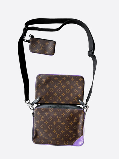 Louis Vuitton Brown & Purple Monogram Trio Messenger Bag