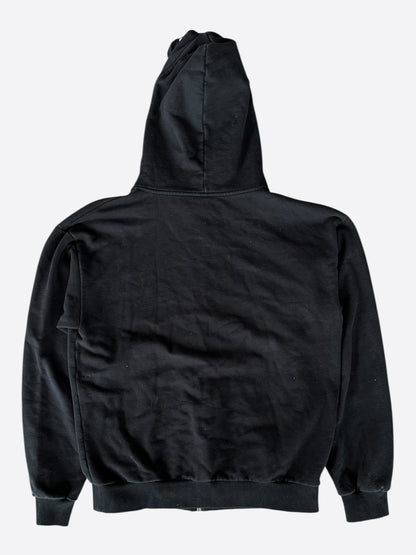 Celine Black & White Hood Logo Zip Up Hoodie