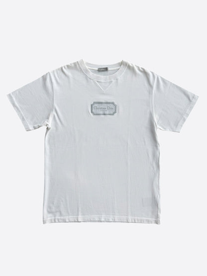 Dior White & Grey Couture Embroidered Logo T-Shirt