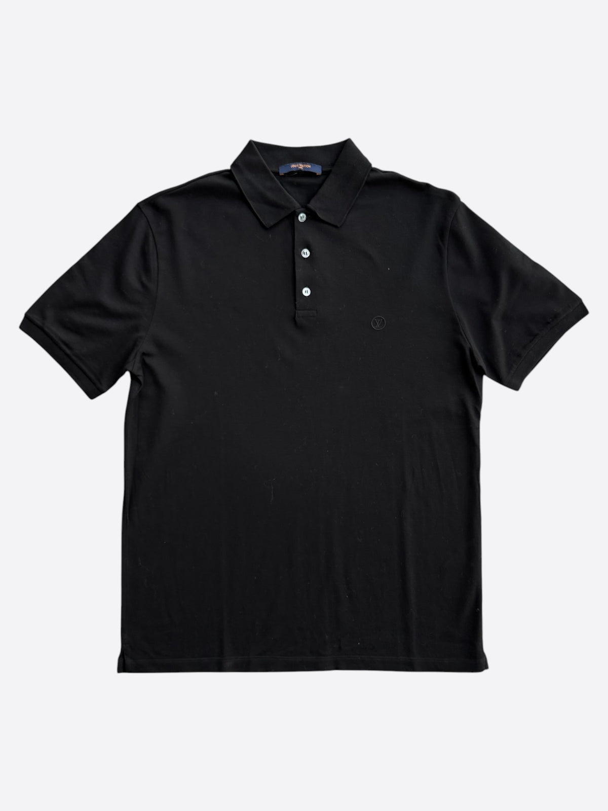 Louis Vuitton Black Embroidered Logo Polo T-Shirt