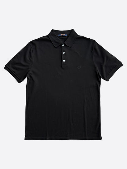 Louis Vuitton Black Embroidered Logo Polo T-Shirt