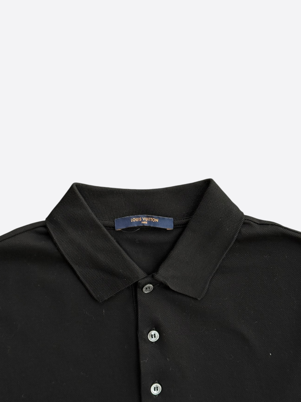 Louis Vuitton Black Embroidered Logo Polo T-Shirt