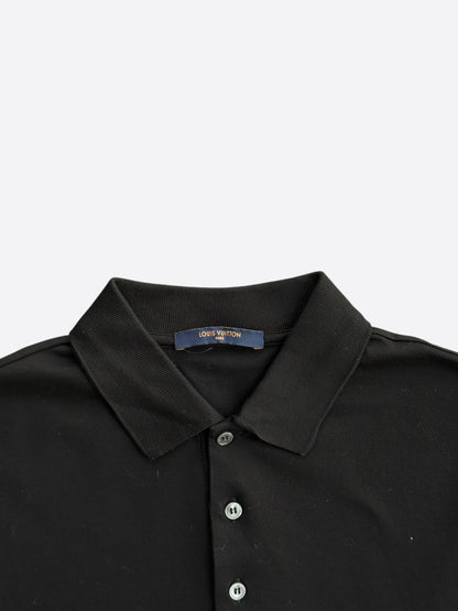 Louis Vuitton Black Embroidered Logo Polo T-Shirt