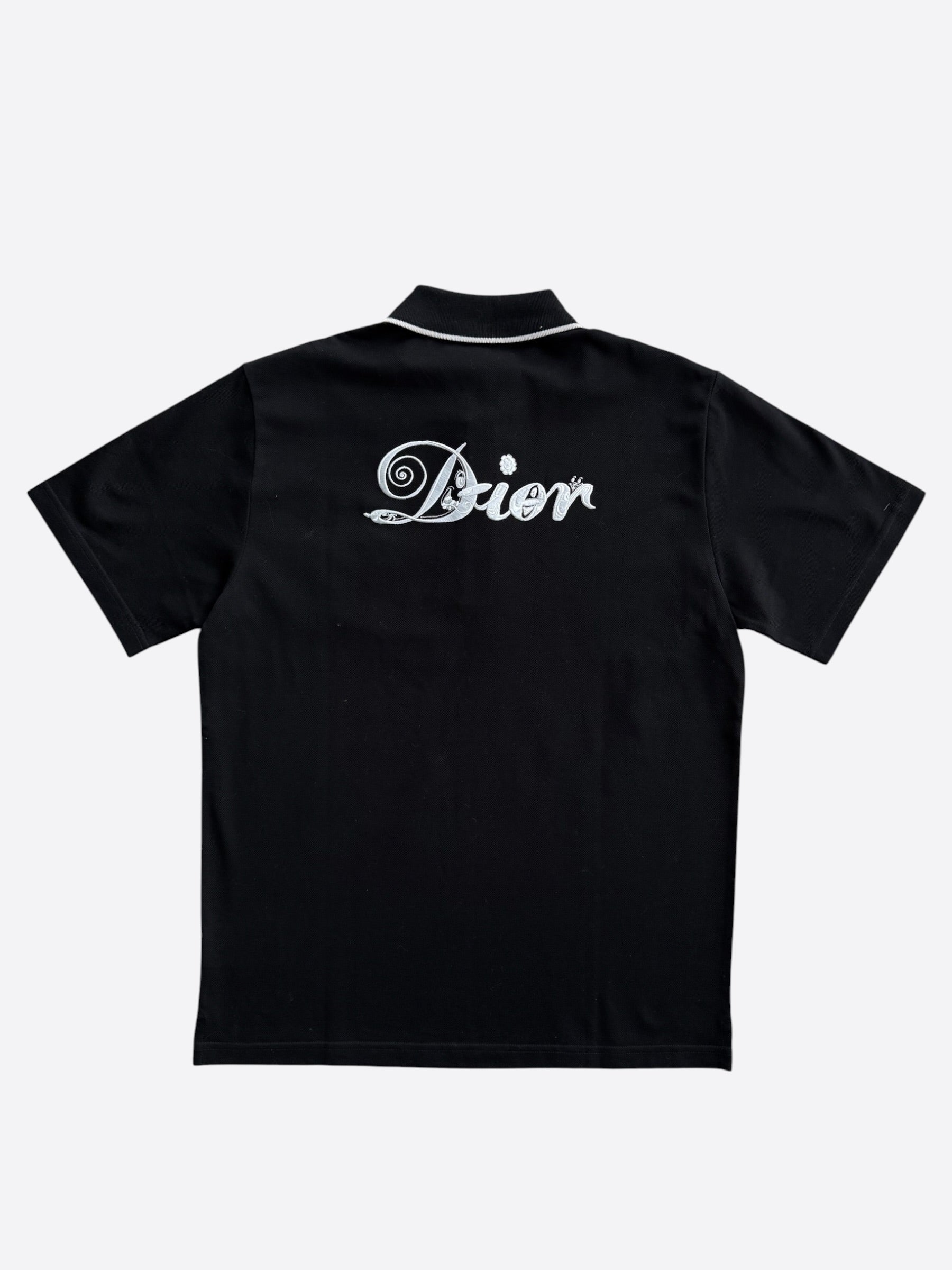 Dior Kenny Scharf Black & White Cards Logo Polo T-Shirt – Savonches