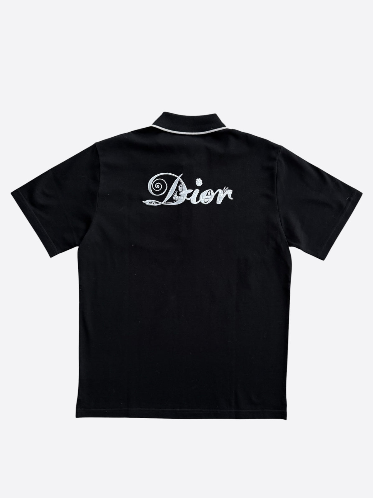Dior Kenny Scharf Black & White Cards Logo Polo T-Shirt