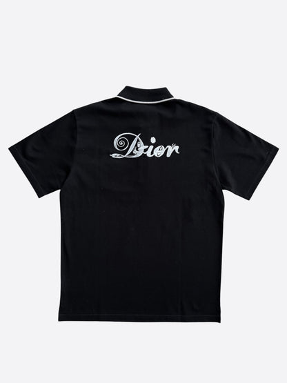 Dior Kenny Scharf Black & White Cards Logo Polo T-Shirt