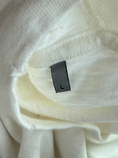 Dior White & Grey Couture Logo Distressed T-Shirt