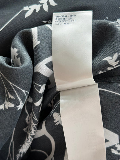 Louis Vuitton Navy & White Leaf Silk Button Up Shirt