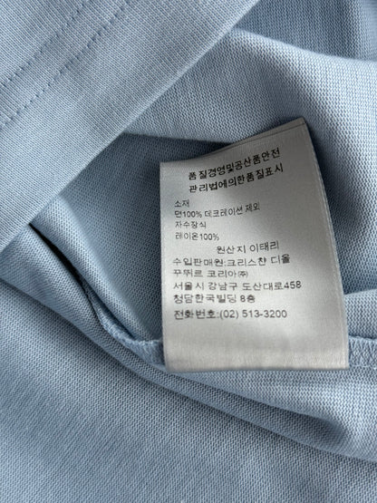 Dior Light Blue & White CD Icon Embroidered Logo T-Shirt