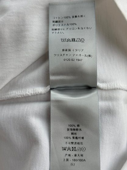 Dior White & Grey Couture Embroidered Logo T-Shirt