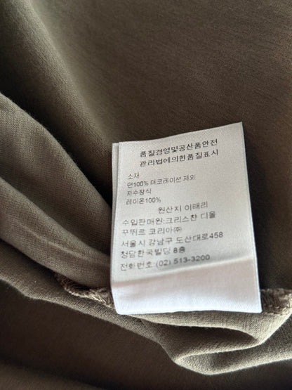 Dior Olive & White CD Icon Embroidered Logo T-Shirt