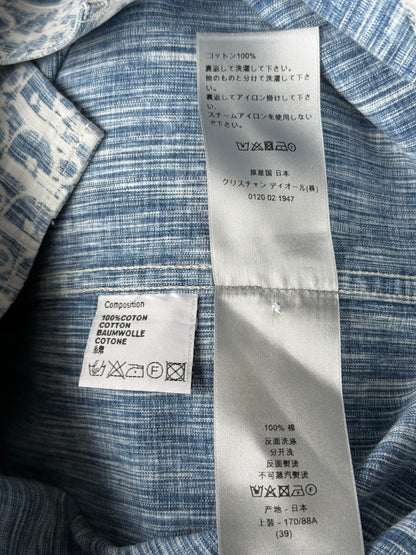 Dior Blue & White Oblique Denim Button Up Shirt