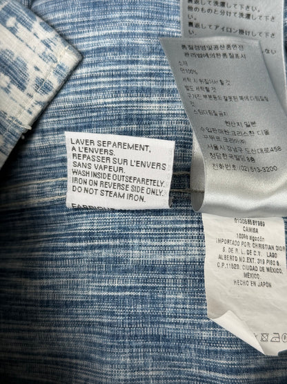 Dior Blue & White Oblique Denim Button Up Shirt