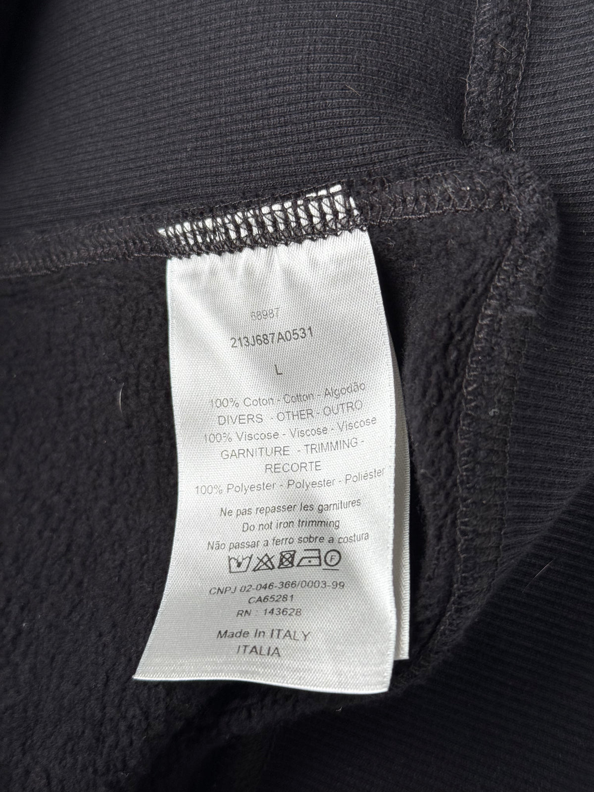 Dior Black & White Heart CD Embroidered Logo Sweater
