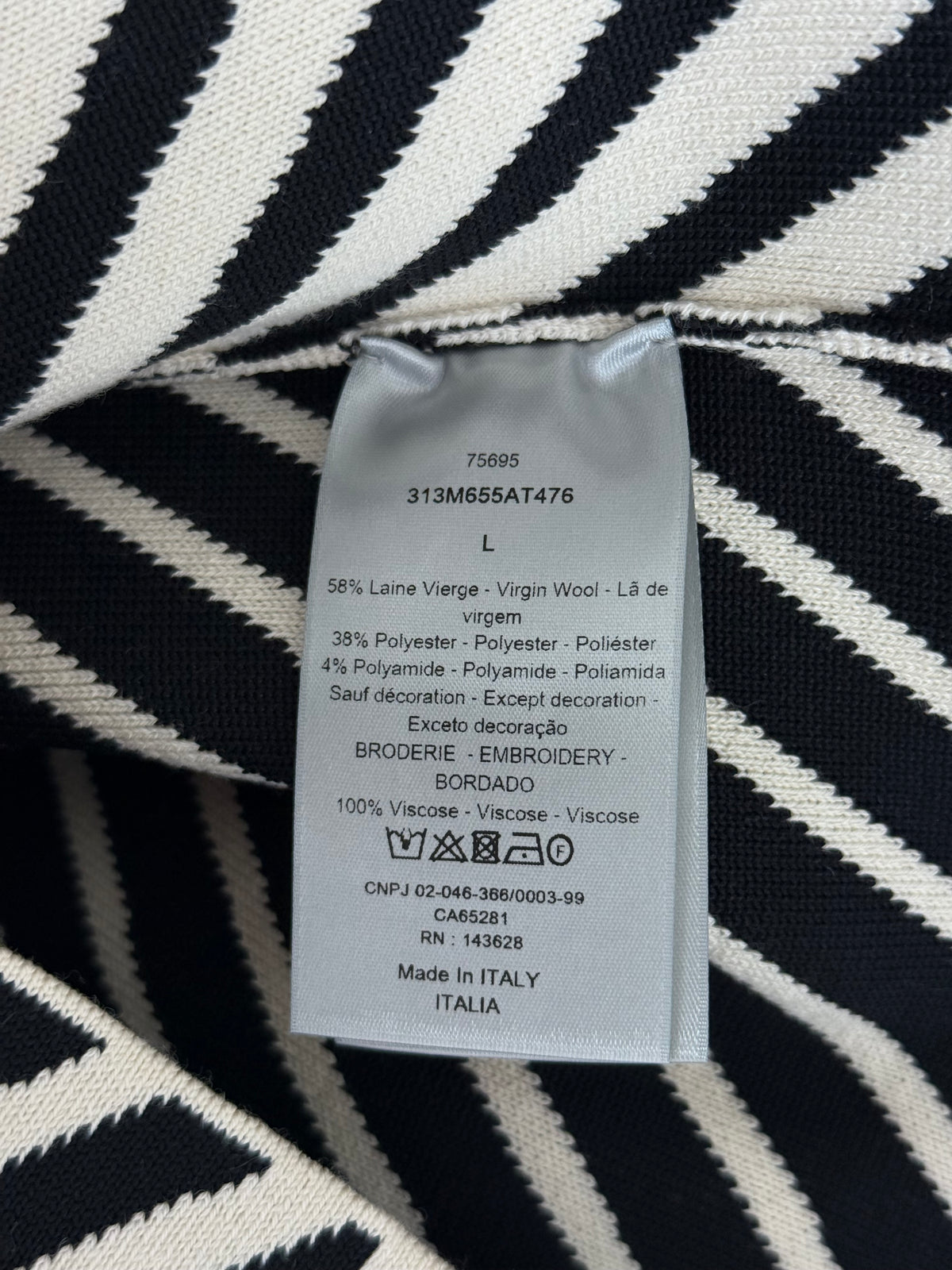 Dior Beige & Black CD Diamond Logo Knitted Sweater