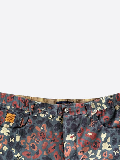 Louis Vuitton Navy & Orange Camouflage Carpenter Shorts