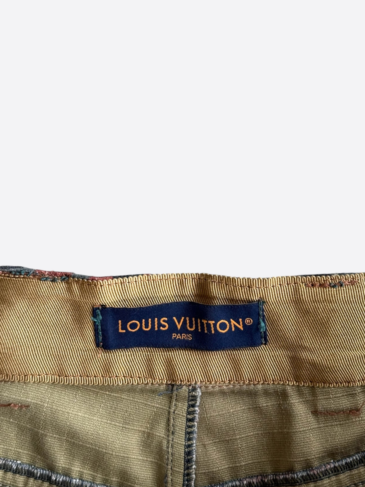Louis Vuitton Navy & Orange Camouflage Carpenter Shorts