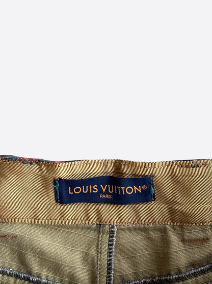 Louis Vuitton Navy & Orange Camouflage Carpenter Shorts