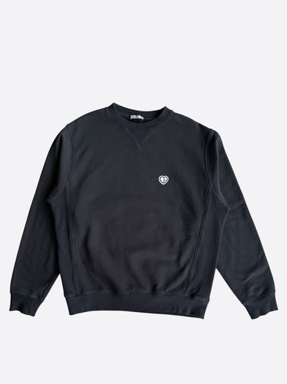 Dior Black & White Heart CD Embroidered Logo Sweater