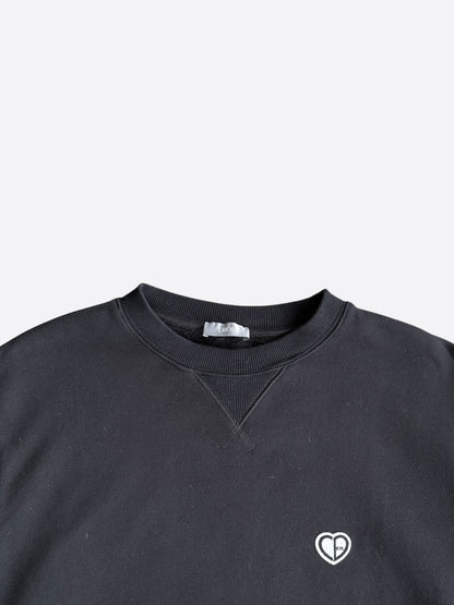 Dior Black & White Heart CD Embroidered Logo Sweater