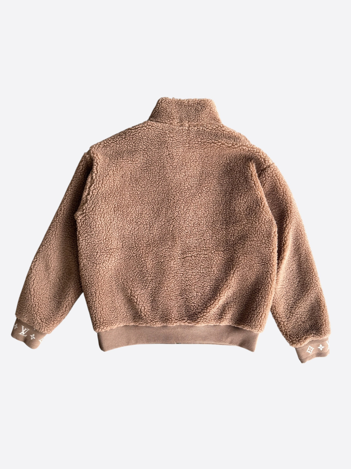 Louis Vuitton Brown Logo Fleece Zip Up Jacket