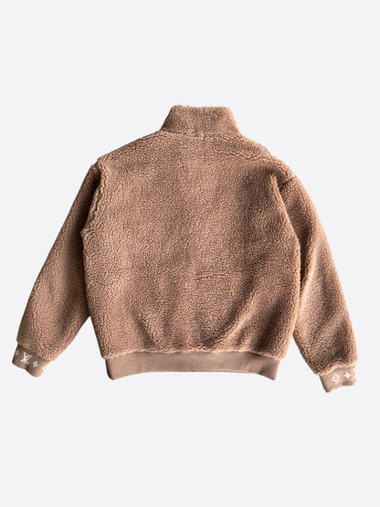 Louis Vuitton Brown Logo Fleece Zip Up Jacket