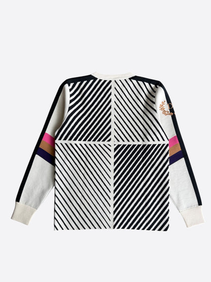 Dior Beige & Black CD Diamond Logo Knitted Sweater