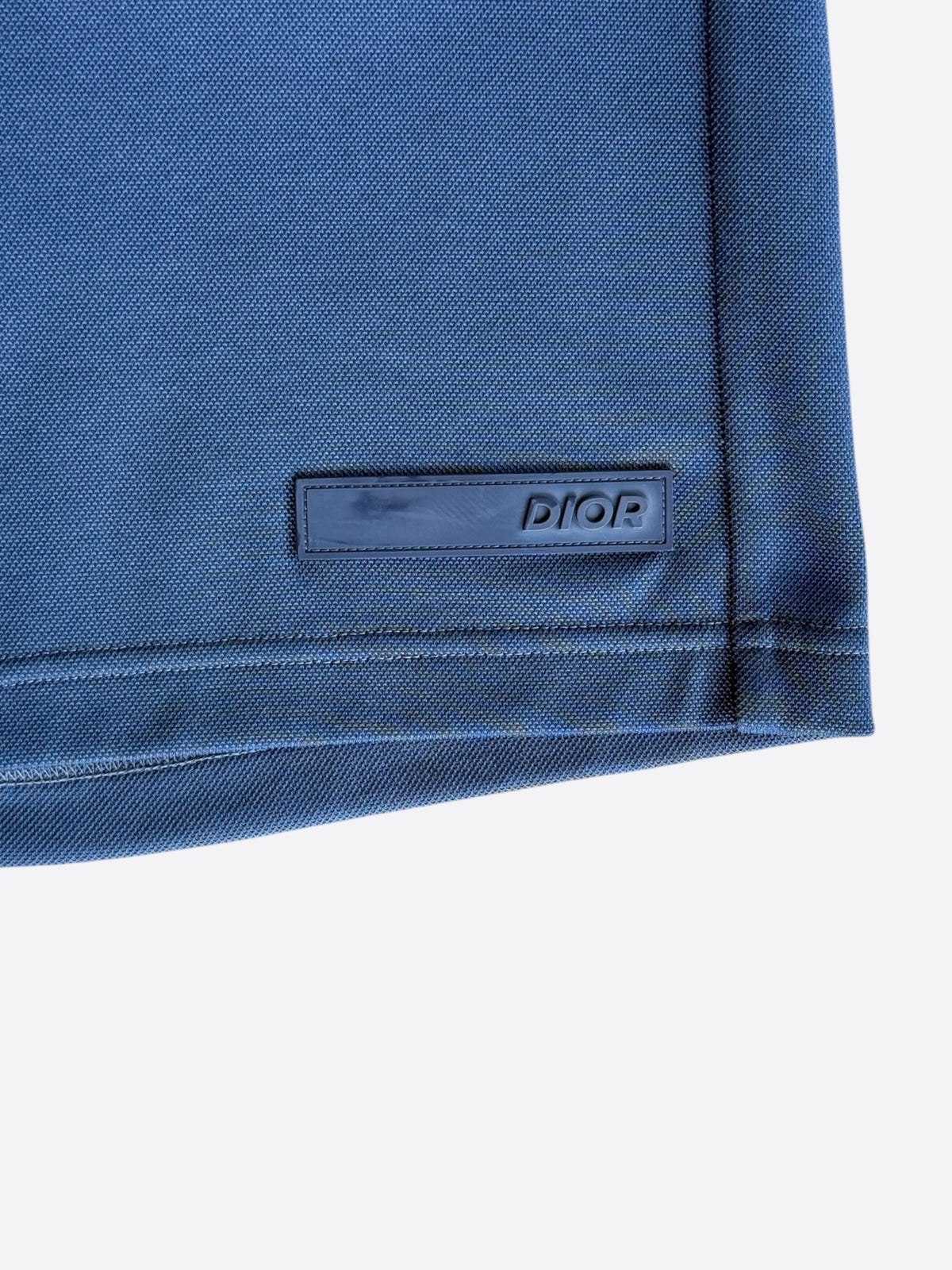 Dior Blue Rubber Logo Shorts