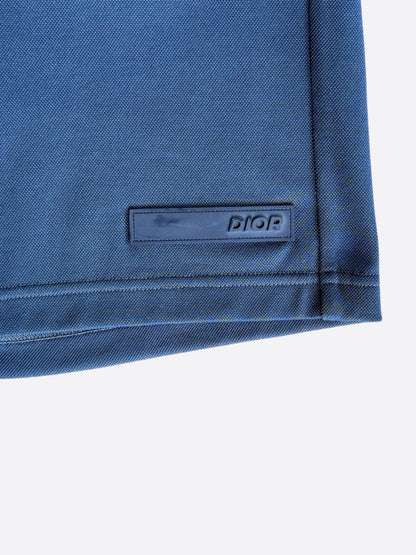 Dior Blue Rubber Logo Shorts