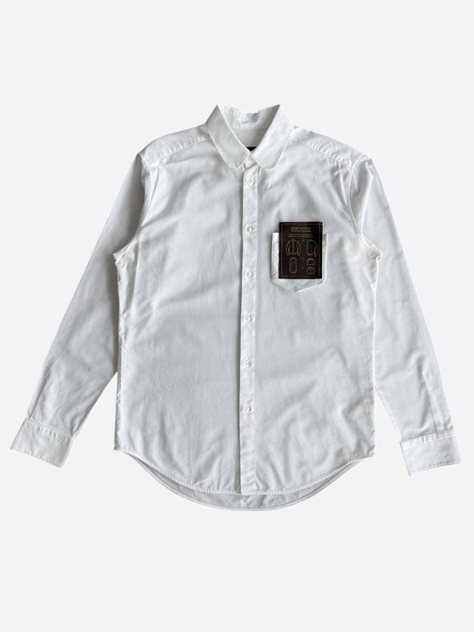 Louis Vuitton White Staples Button Up Shirt