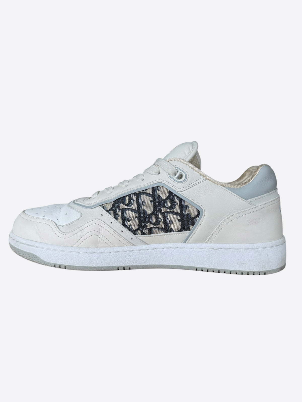 Dior White & Grey Oblique B27 Sneakers