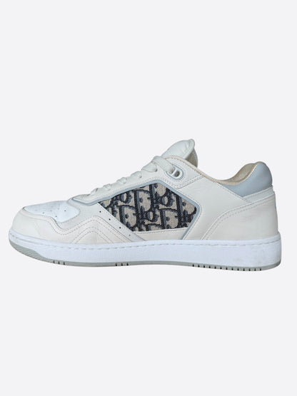 Dior White & Grey Oblique B27 Sneakers