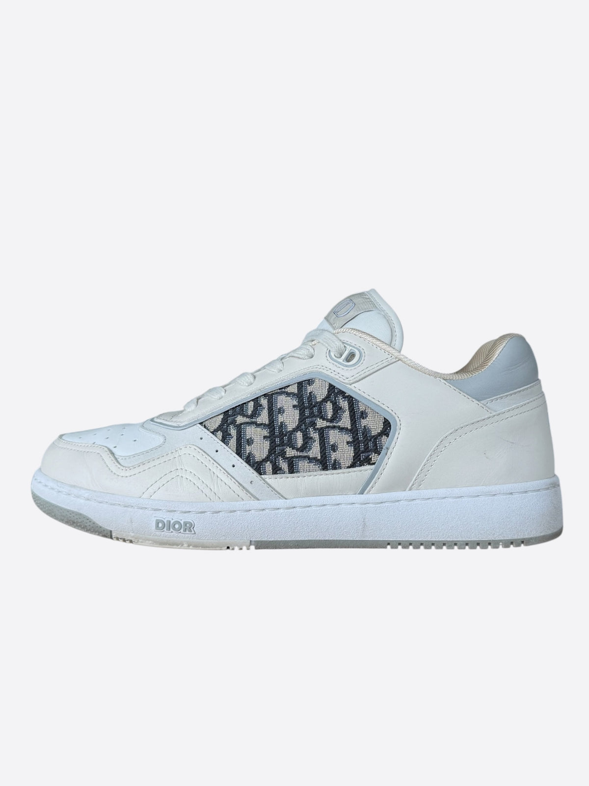 Dior White & Grey Oblique B27 Sneakers