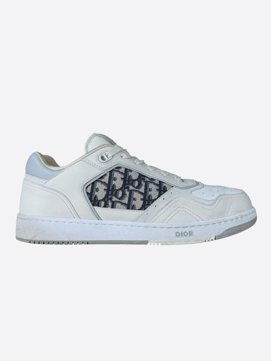 Dior White & Grey Oblique B27 Sneakers