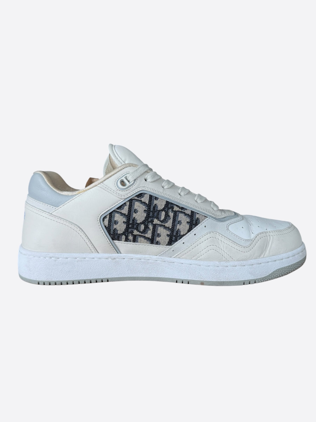 Dior White & Grey Oblique B27 Sneakers
