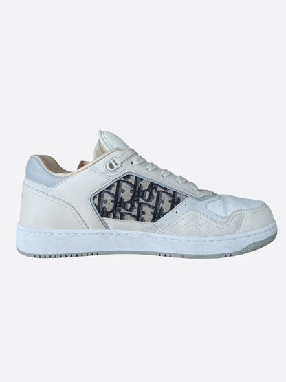 Dior White & Grey Oblique B27 Sneakers