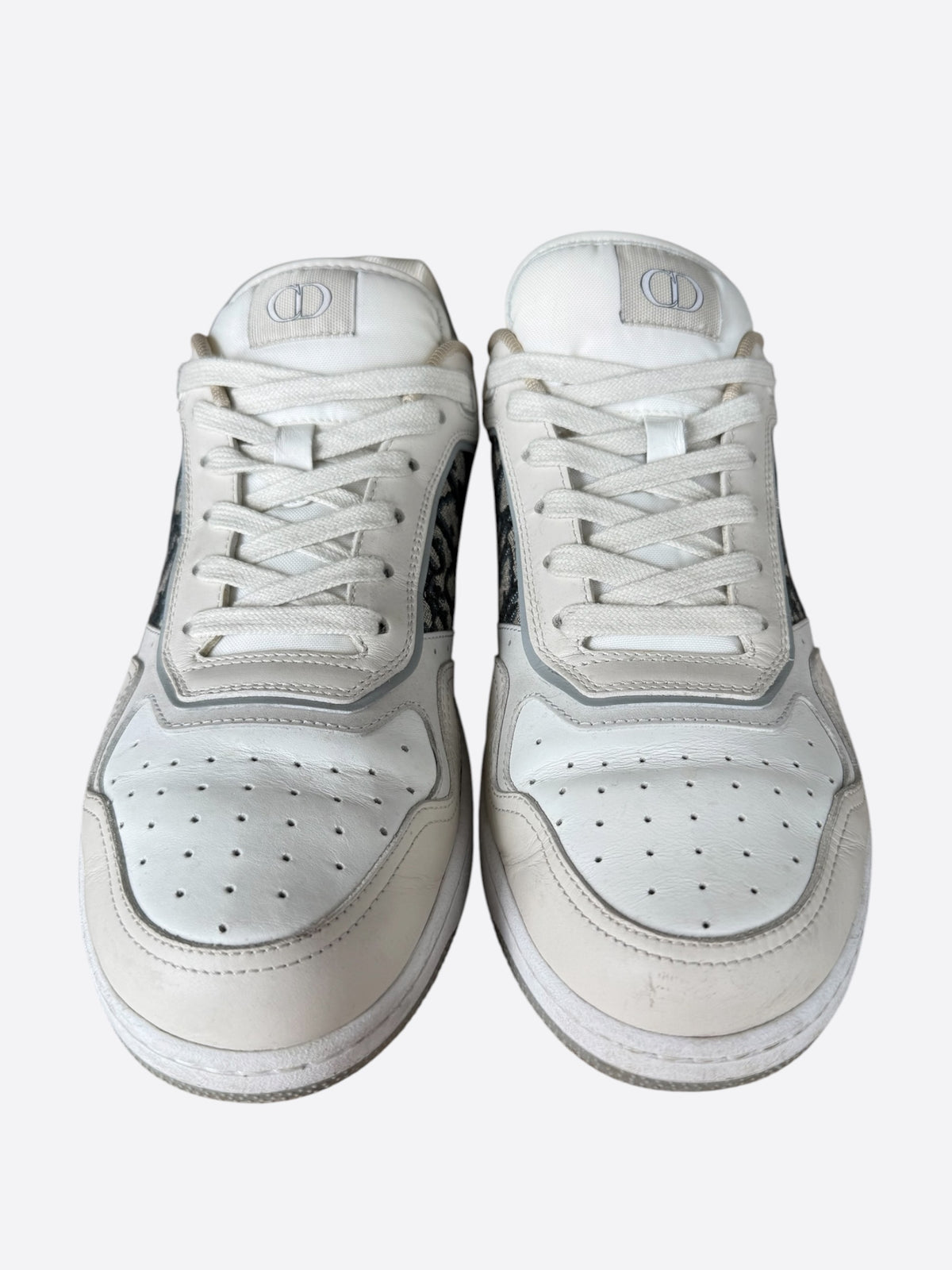 Dior White & Grey Oblique B27 Sneakers