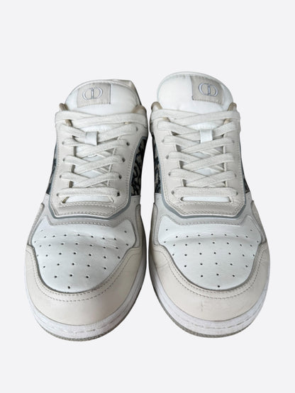 Dior White & Grey Oblique B27 Sneakers