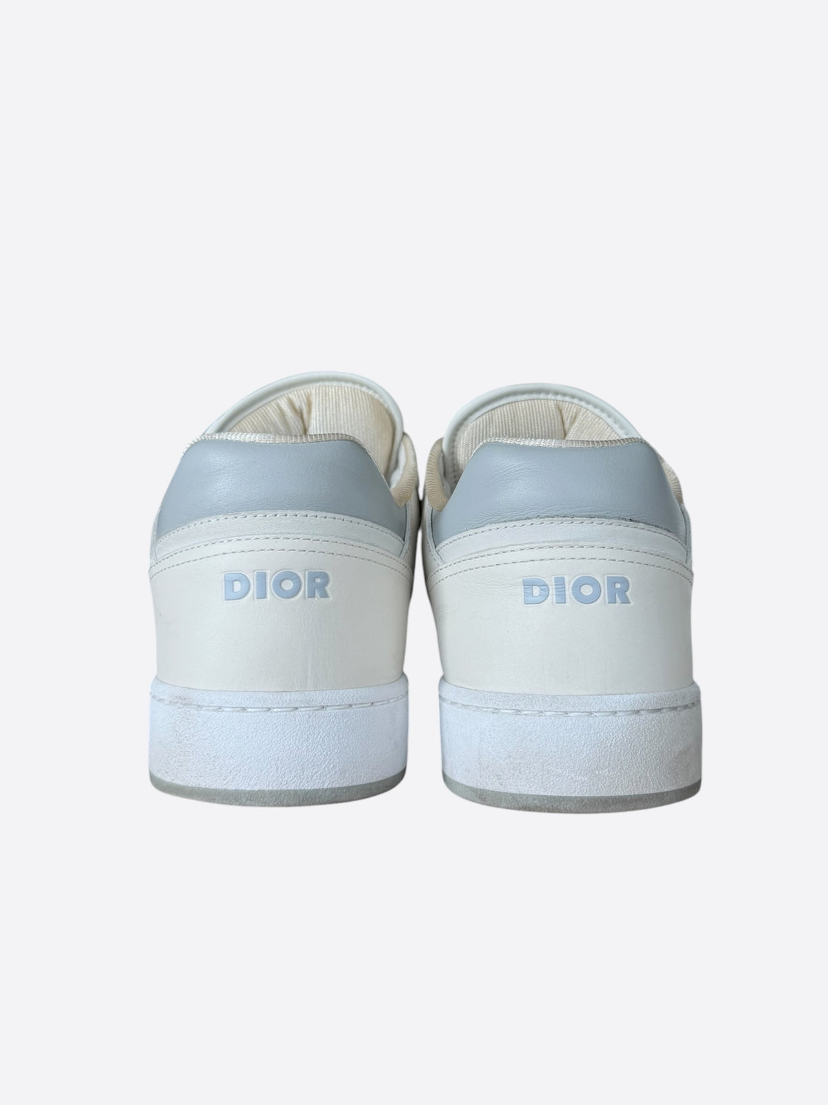 Dior White & Grey Oblique B27 Sneakers