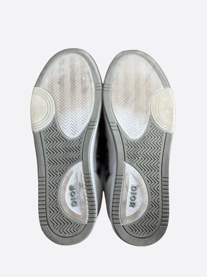 Dior White & Grey Oblique B27 Sneakers
